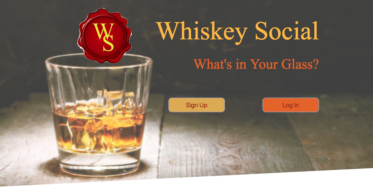 Homepage for Whiskey Social NodeJS project.